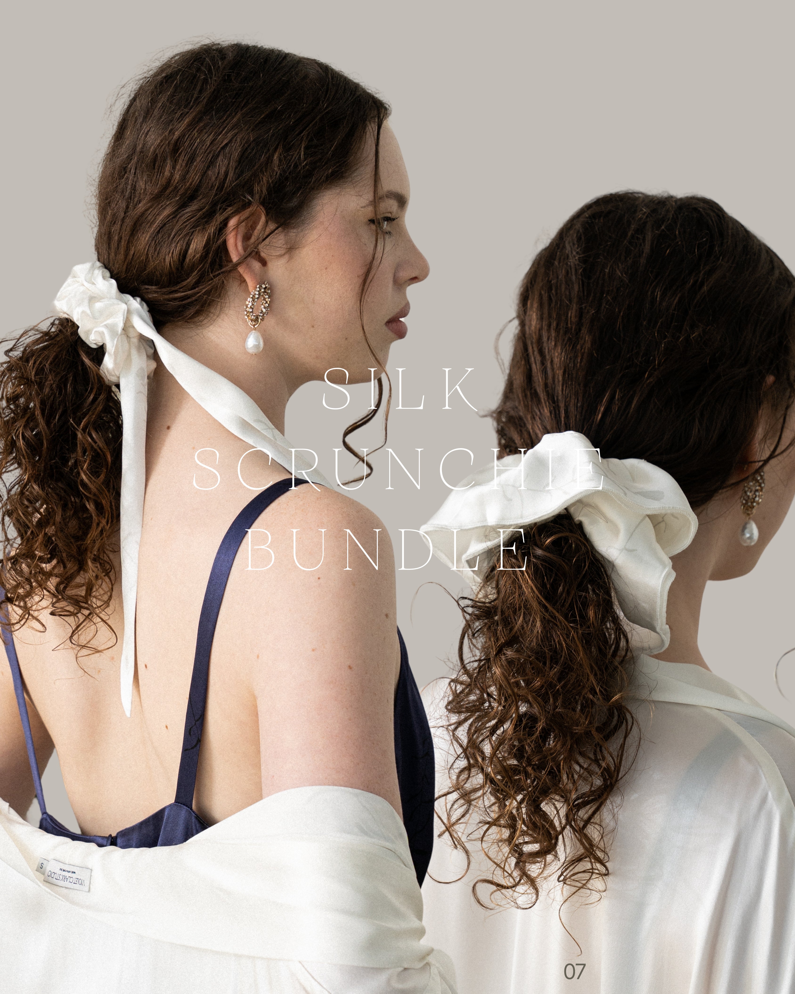 Silk Scrunchie Bundle - White